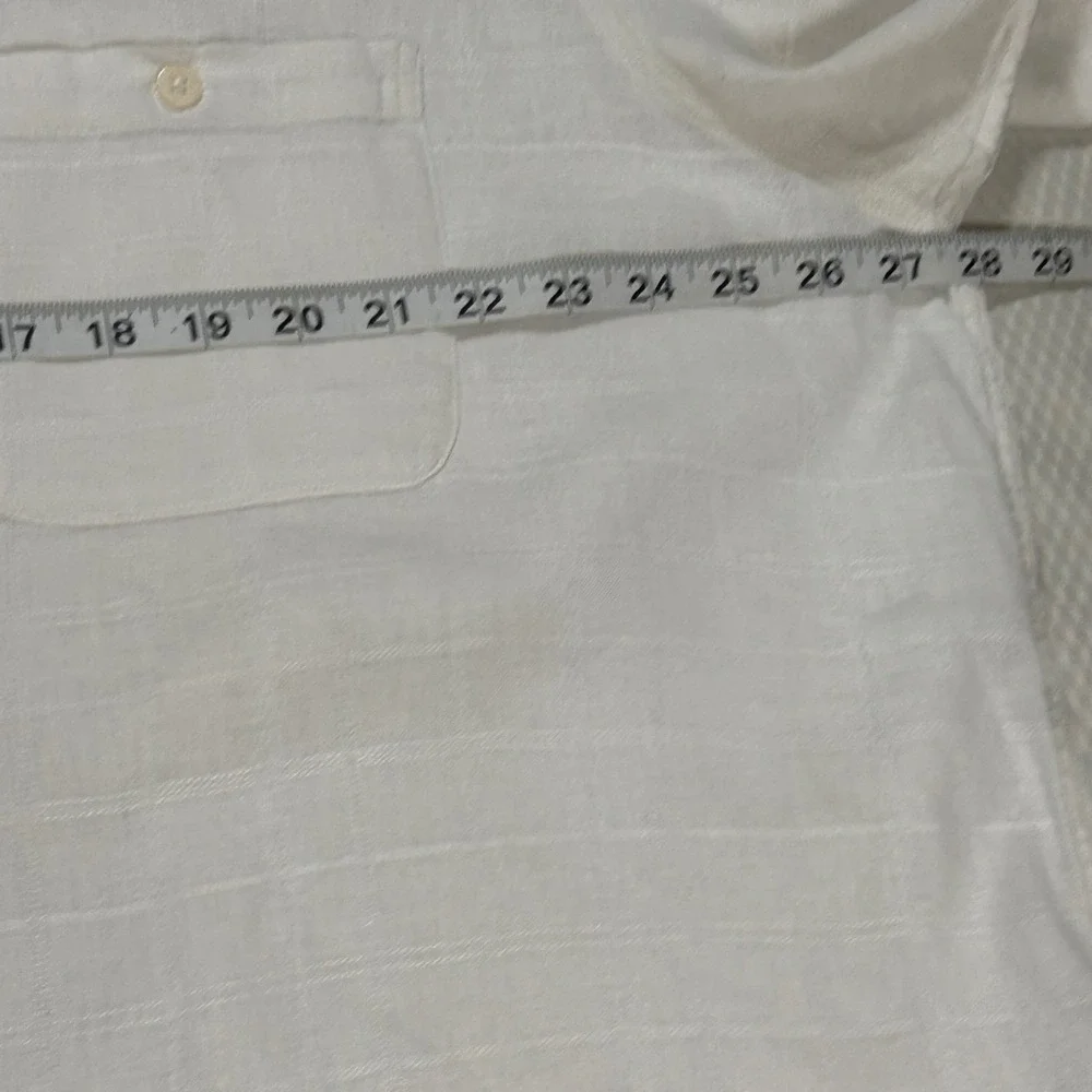 VTG Chereskin Linen Blend Short Sleeve Button Up Shirt Mens XXL Geometric Beachy